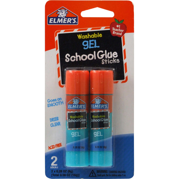 Elmer's Washable School Gel Glue Sticks 2/Pkg-.28oz