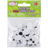 Paste-On Googly Eyes Assorted 10mm To 19mm 80/Pkg-Black