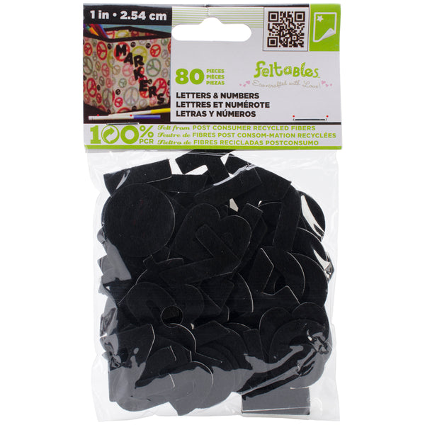 Feltables Felt Letters & Numbers 1" 80/Pkg-Black