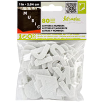 Feltables Felt Letters & Numbers 1" 80/Pkg-White