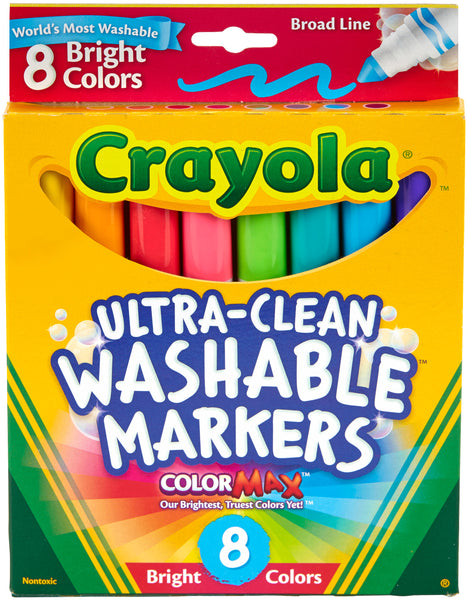 Crayola Broad Line Washable Markers-Bright Colors 8/Pkg