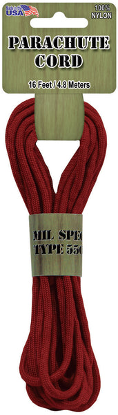 Parachute Cord 4mmx16'-Red
