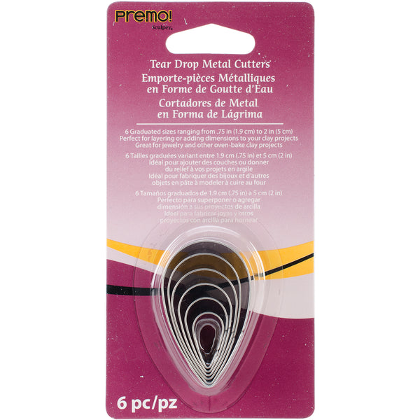 Premo Sculpey Graduated Cutter Set 6/Pkg-Tear Drop