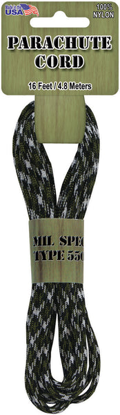 Parachute Cord 4mmx16'-Army Camo