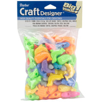 Fun Shapes Pony Beads 4oz-Sea Life - Turtle, Dolphin, Seal & Whale