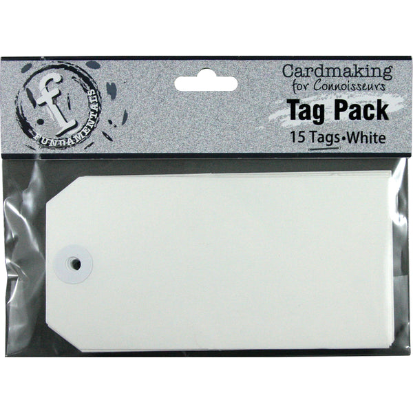 Fundamentals Tags 15/Pkg-5.25"X2.625" Rectangle White