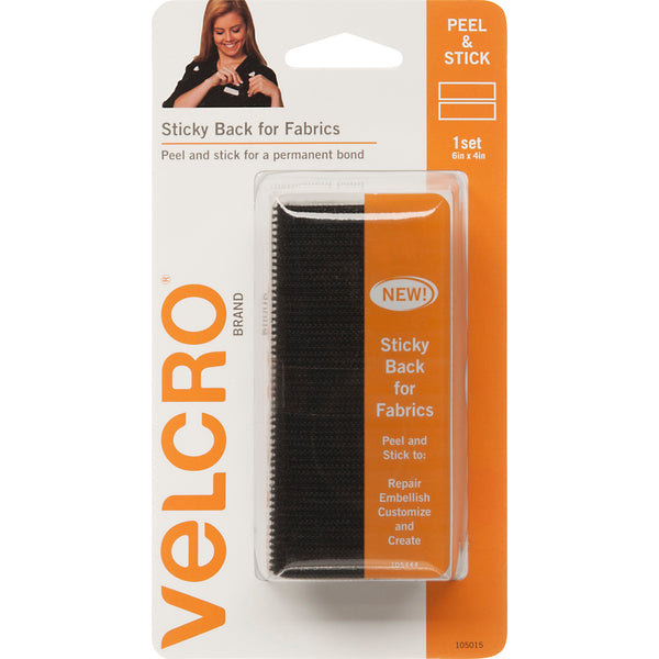 VELCRO(R) Brand STICKY BACK For Fabric Tape 4"X6"-Black