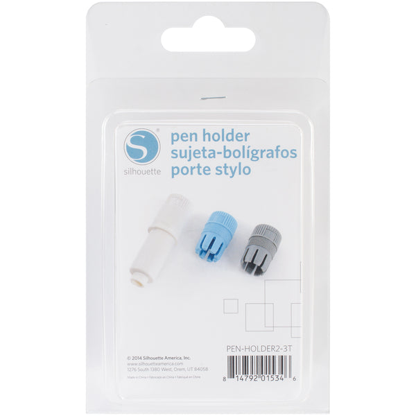 Silhouette Pen Holder W/Adapters-Small Blue, Medium White & Large Gray