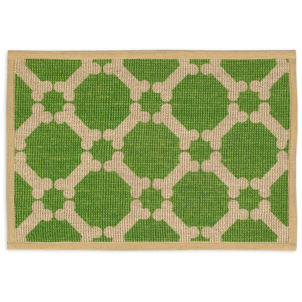 Natural Jute Placemats 13"X19"-Green