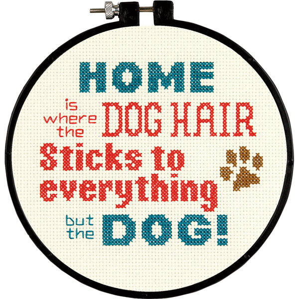 Stitch Wits Pet Hair Mini Counted Cross Stitch Kit-6" Round 14 Count