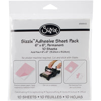 Sizzix 6"X6" Adhesive Sheets 10/Pkg-