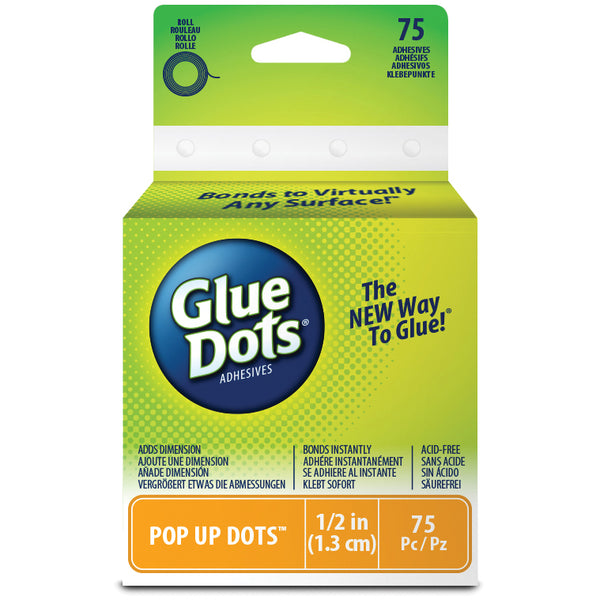 Glue Dots Clear Dot Roll-Pop Up .5" 75/Pkg