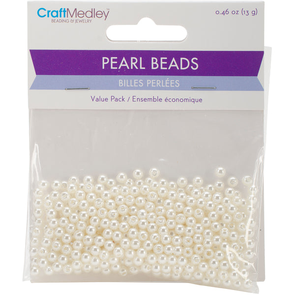 Pearl Beads Value Pack-4mm Ivory 480/Pkg