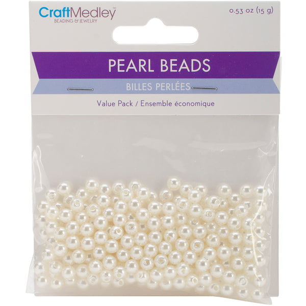 Pearl Beads Value Pack-5mm Ivory 265/Pkg