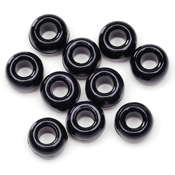 Pony Beads 6mmX9mm 720/Pkg-Opaque Black