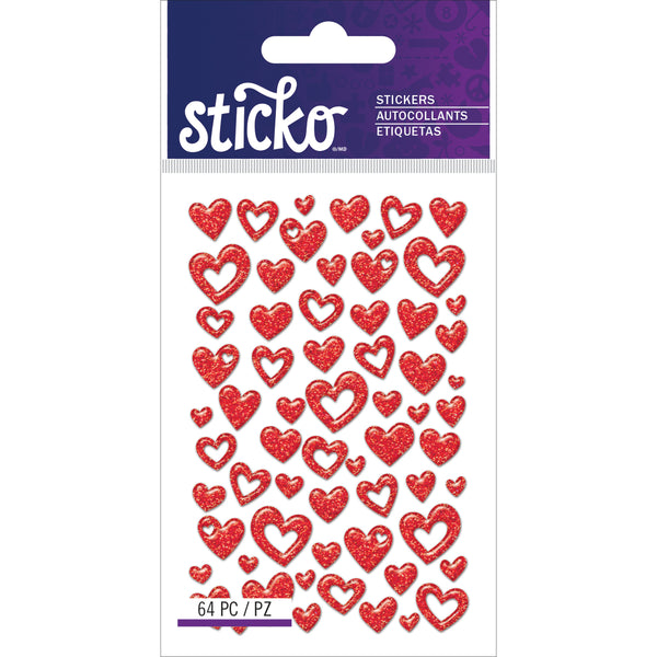 Sticko Stickers-Red Hearts