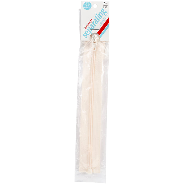 Lightweight Separating Zipper 7"-Natural