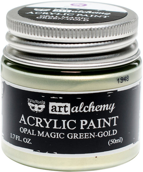 Finnabair Art Alchemy Acrylic Paint 1.7 Fluid Ounces-Opal Magic Green/Gold