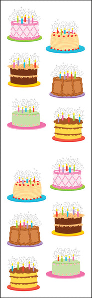Mrs. Grossman's Stickers-Birthday Cakes