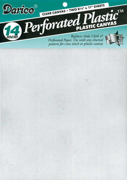 Darice Perforated Plastic Canvas 14 Count 8.5"X11" 2/Pkg-Clear