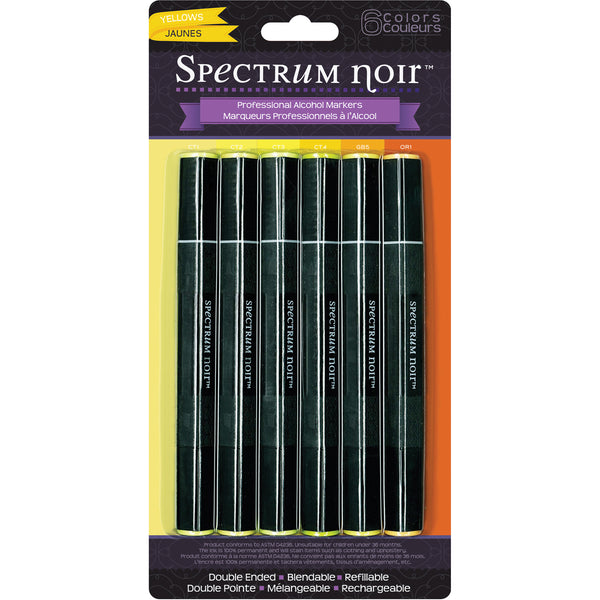 Spectrum Noir Alcohol Markers 6/Pkg-Yellows