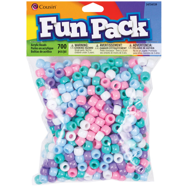 Fun Pack Acrylic Pony Beads 700/Pkg-Pastel
