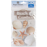 Paper House 3D Stickers 4.5"x8.5"-Beach Comber