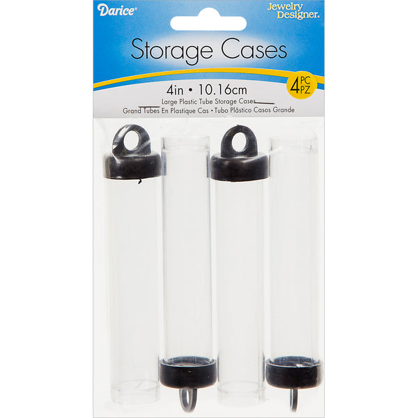 Plastic Storage Tubes 4"X.75" 4/Pkg-