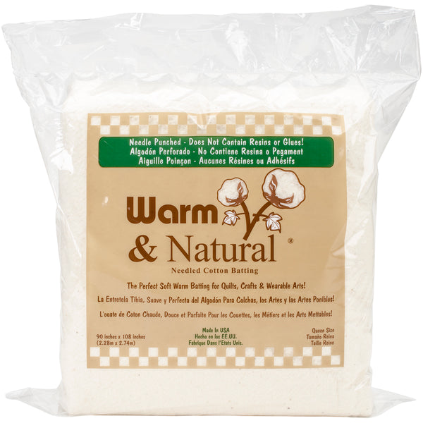 Warm & Natural Cotton Batting -Queen Size 90"X108" FOB: MI