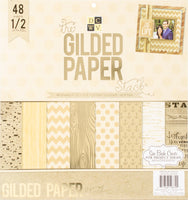 DCWV Single-Sided Paper Stack 12"X12" 48/Pkg-Gilded