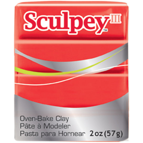 Sculpey III Polymer Clay 2oz-Red Hot Red