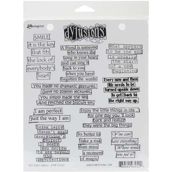 Dyan Reaveley's Dylusions Cling Stamp Collections 8.5"X7"-The Right Words