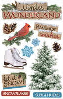 Paper House 3D Stickers 4.5"x8.5"-Winter Wonderland