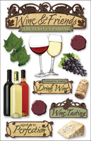 Paper House 3D Stickers 4.5"x8.5"-Wine