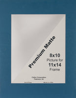 Photo Mat 11"X14" Single Hand-Cut W/Bevel Edge-Dark Blue (Navy) W/White Core
