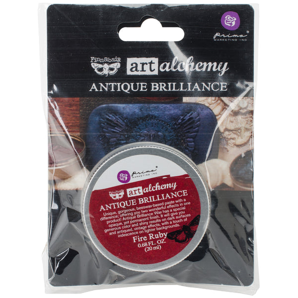 Finnabair Art Alchemy Antique Brilliance Wax .68 Fluid Ounce-Fire Ruby