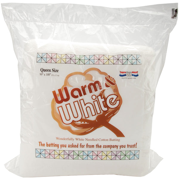 Warm & White Cotton Batting-Queen Size 90"X108" FOB: MI