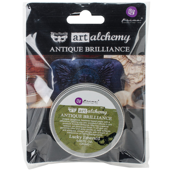 Finnabair Art Alchemy Antique Brilliance Wax .68 Fluid Ounce-Lucky Emerald