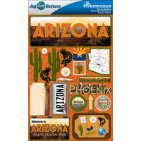 Jet Setters Dimensional Stickers-Arizona