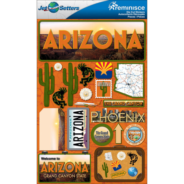 Jet Setters Dimensional Stickers-Arizona