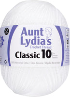 Aunt Lydia's Classic Crochet Thread Size 10 Jumbo-White