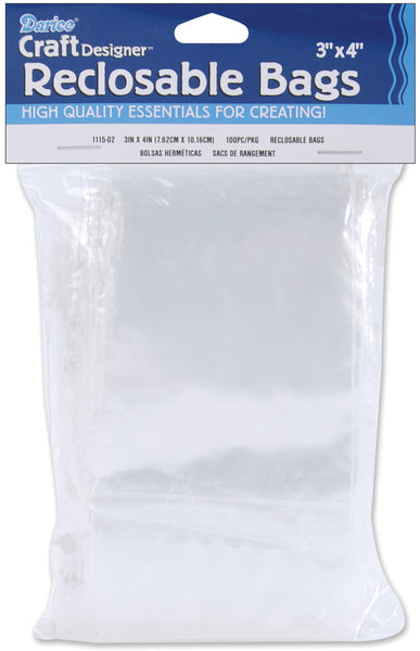Darice Reclosable Bags 100/Pkg-3"X4" Clear