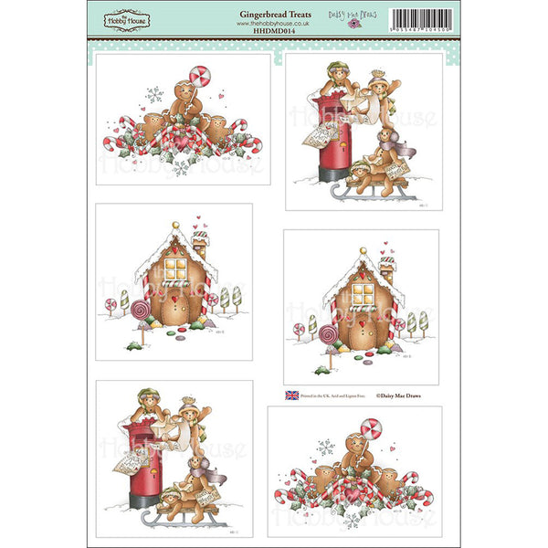 Daisy Mae Draws Topper Sheet 8.5"X12.2"-Gingerbread Treats
