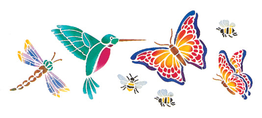 Stencil Magic Decorative Stencils-Butterflies & More 5.25"X13"