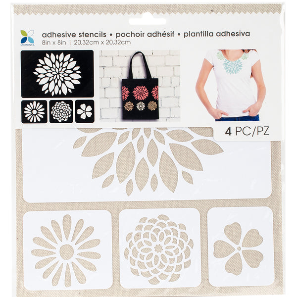 Momenta Adhesive Stencils 8"X8"-Flowers