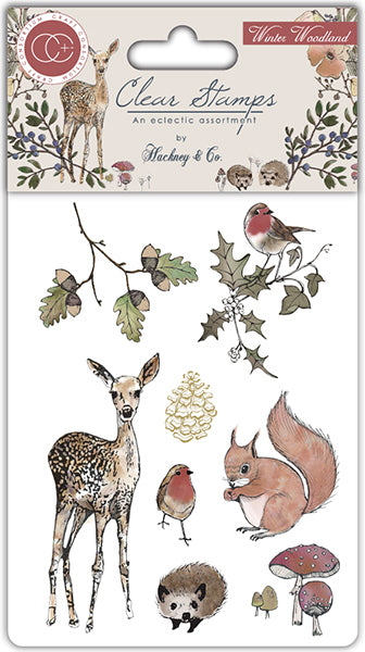 Craft Consortium A5 Winter Wonderland Clear Stamps-8 Stamps/Pkg