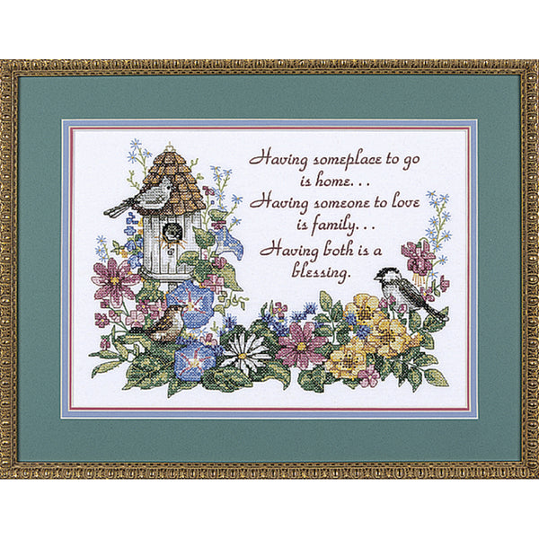 Dimensions Stamped Cross Stitch Kit 14"X10"-Flowery Verse