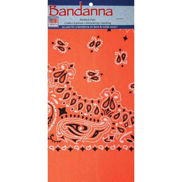 Hav-A-Hank Paisley Bandanna 22"X22"-Neon Orange