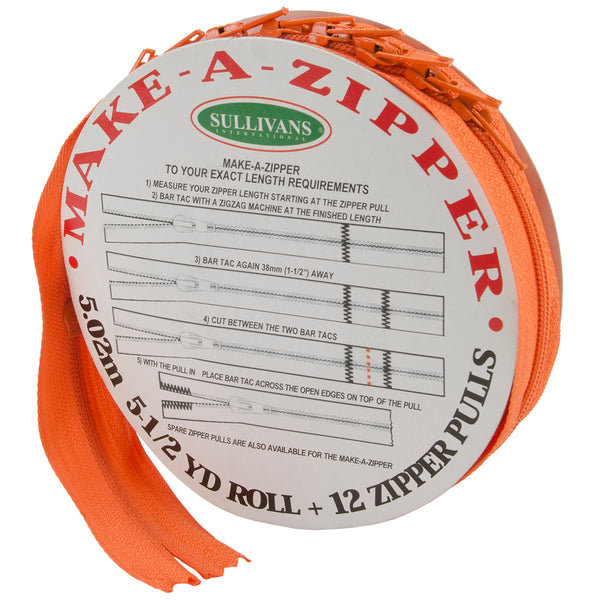 Make-A-Zipper Kit 5-1/2yd-Orange
