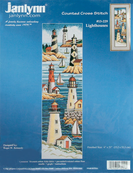 Lighthouses Counted Cross Stitch Kit-6"X21" 14 Count